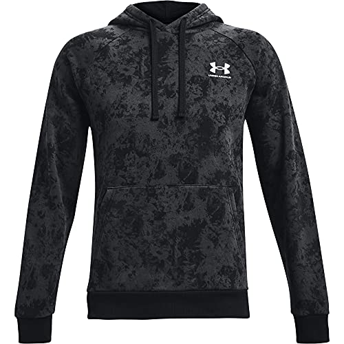 Under Armour Men's Rival Fleece Cloud Dye Hoodie , Black (001)/White , Medium Under Armour Men's Rival Fleece Cloud Dye Hoodie , Black (001)/White , Medium